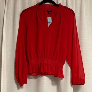 Ann Taylor Vibrant Red Blouse